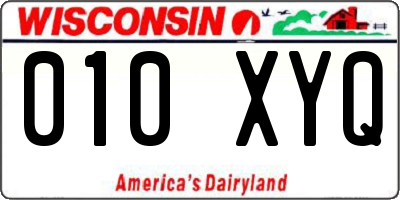 WI license plate 010XYQ