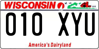 WI license plate 010XYU