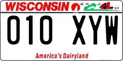 WI license plate 010XYW