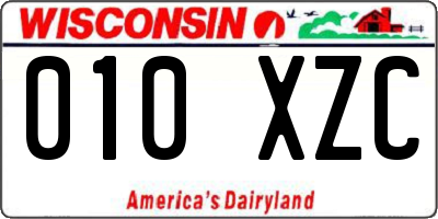 WI license plate 010XZC