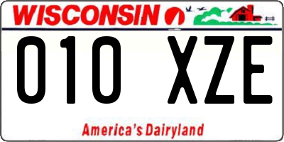 WI license plate 010XZE