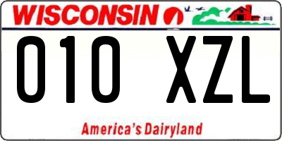WI license plate 010XZL