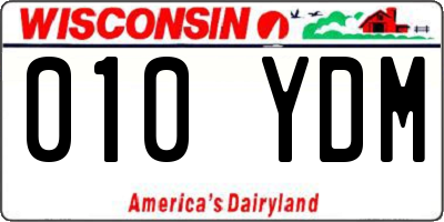 WI license plate 010YDM