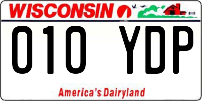 WI license plate 010YDP