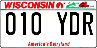 WI license plate 010YDR