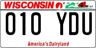 WI license plate 010YDU