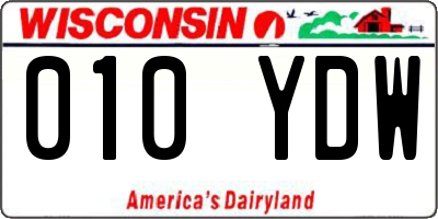 WI license plate 010YDW