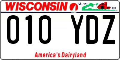 WI license plate 010YDZ