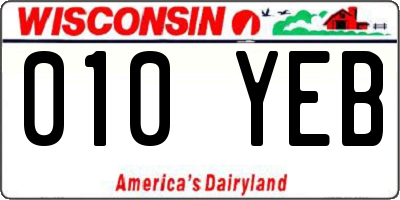 WI license plate 010YEB