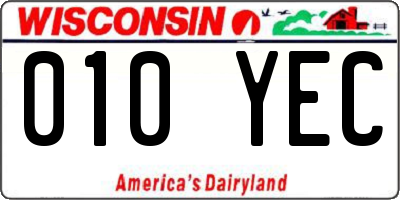 WI license plate 010YEC