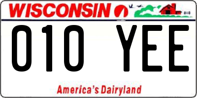 WI license plate 010YEE
