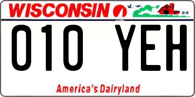 WI license plate 010YEH