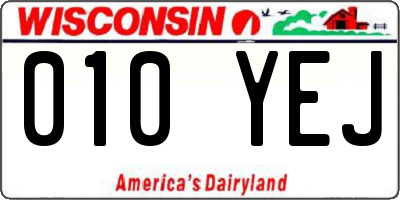WI license plate 010YEJ