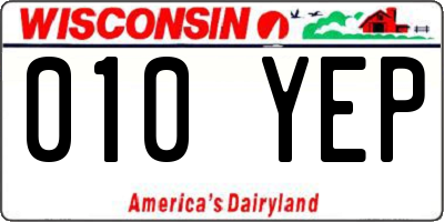 WI license plate 010YEP
