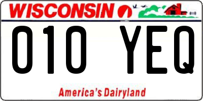 WI license plate 010YEQ