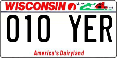 WI license plate 010YER