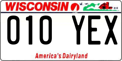 WI license plate 010YEX