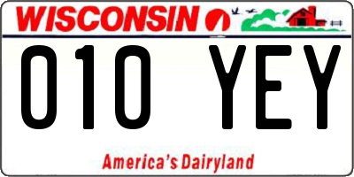 WI license plate 010YEY