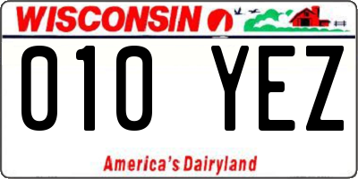WI license plate 010YEZ