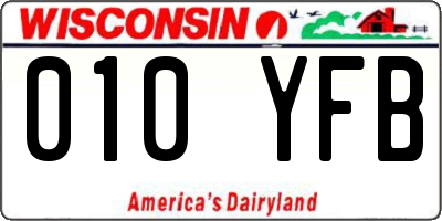 WI license plate 010YFB