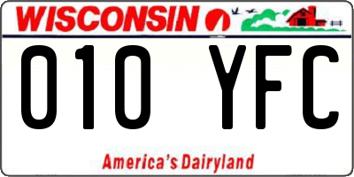 WI license plate 010YFC