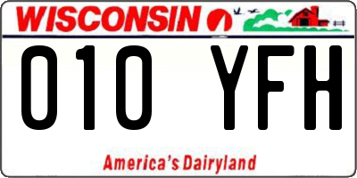 WI license plate 010YFH