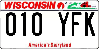 WI license plate 010YFK