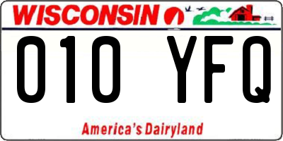 WI license plate 010YFQ