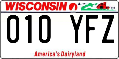WI license plate 010YFZ