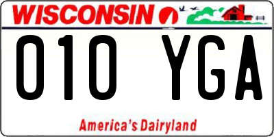 WI license plate 010YGA