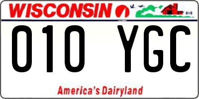 WI license plate 010YGC