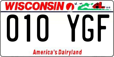 WI license plate 010YGF