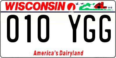 WI license plate 010YGG