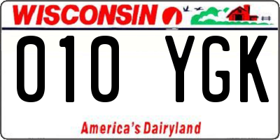 WI license plate 010YGK