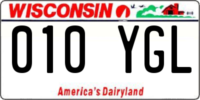 WI license plate 010YGL