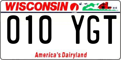WI license plate 010YGT