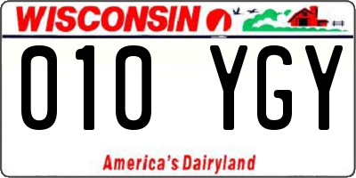 WI license plate 010YGY