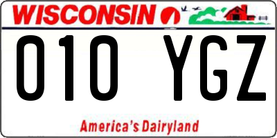 WI license plate 010YGZ