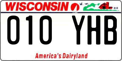 WI license plate 010YHB