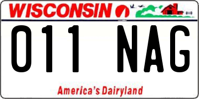 WI license plate 011NAG