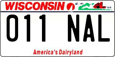 WI license plate 011NAL