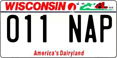 WI license plate 011NAP