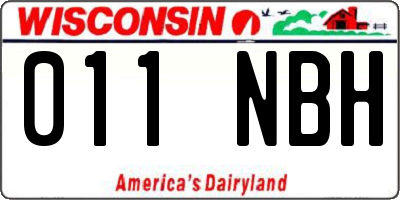 WI license plate 011NBH