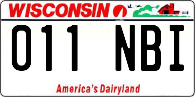 WI license plate 011NBI