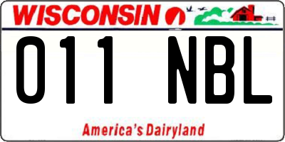 WI license plate 011NBL