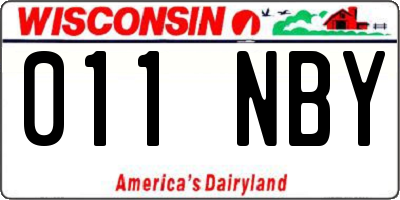 WI license plate 011NBY