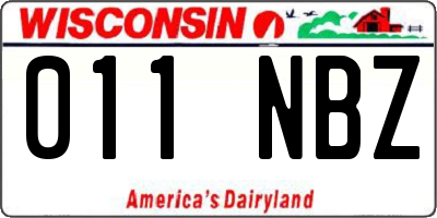 WI license plate 011NBZ