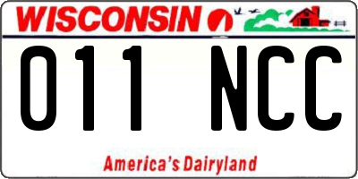 WI license plate 011NCC