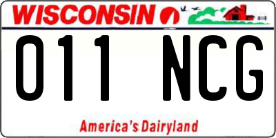 WI license plate 011NCG