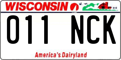 WI license plate 011NCK